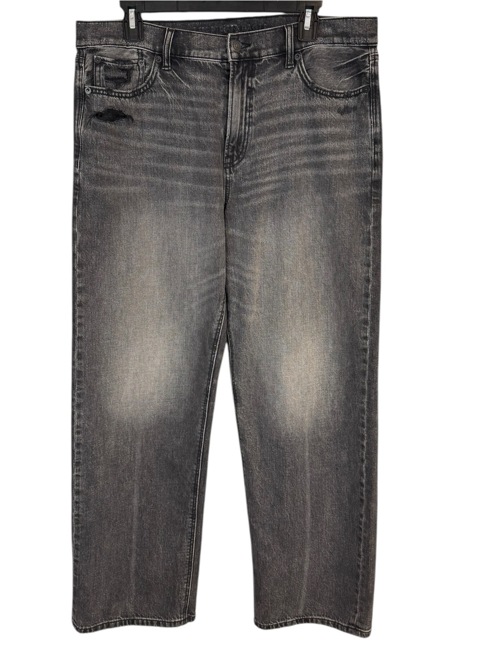 American Eagle AE EX Boyfriend Jeans Washed Black Straight Leg 10
